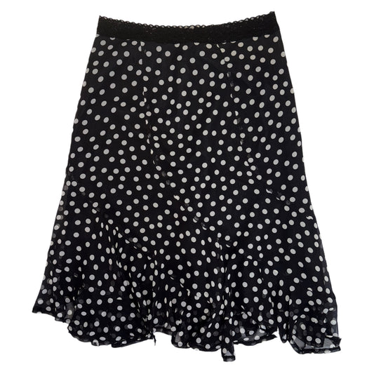 L’est Rose polka dot silk lace skirt