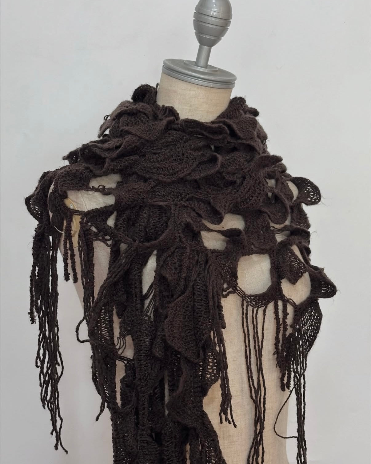 Brown knitted scarf