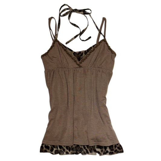 Ingni brown leopard print layered tank