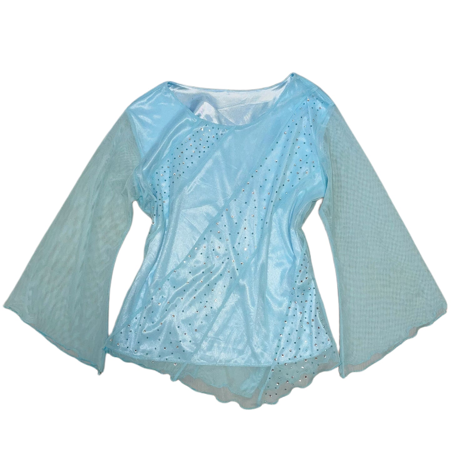 Baby blue mesh long sleeve