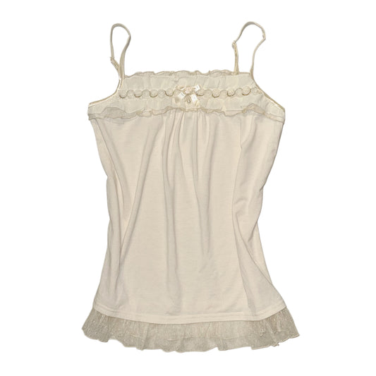Axes Ivory lace tank with rose detail