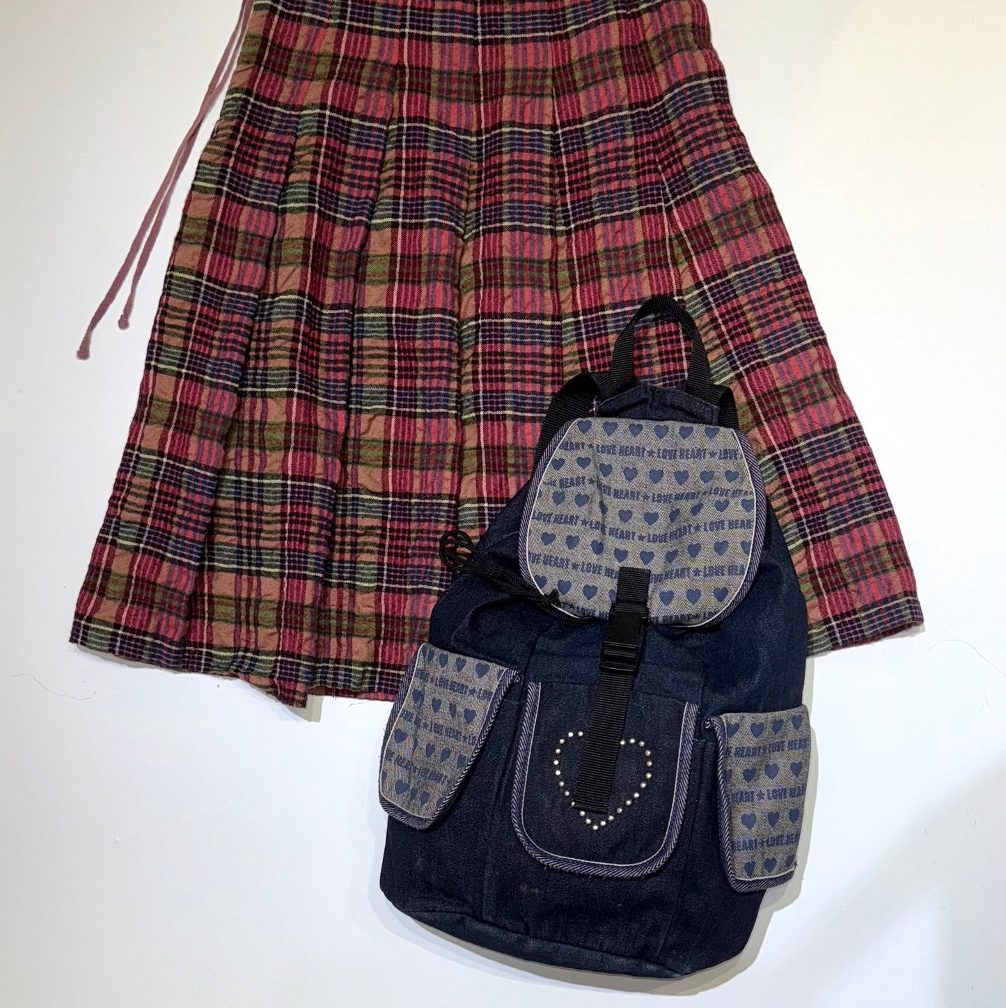 Pink plaid skirt