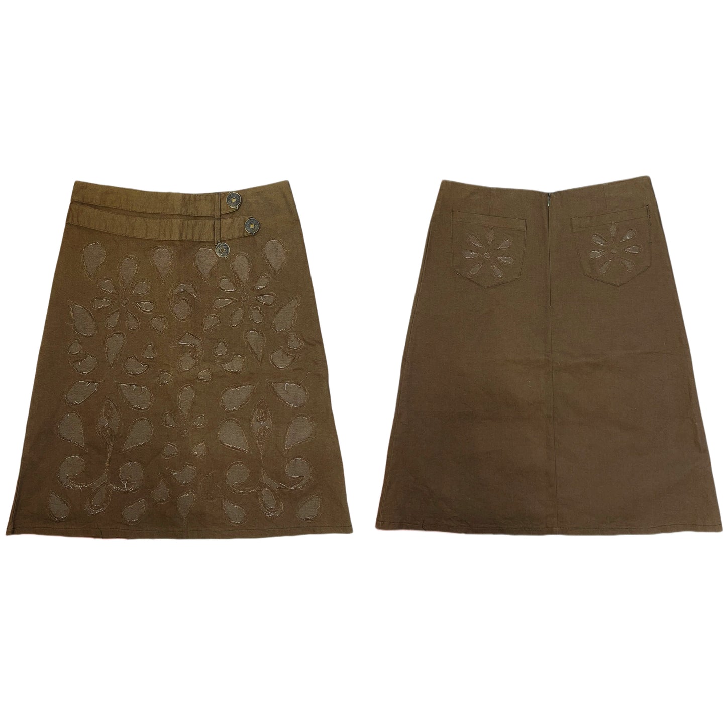 Brown skirt with coins details