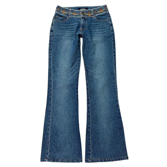 Embroidered low waist jeans
