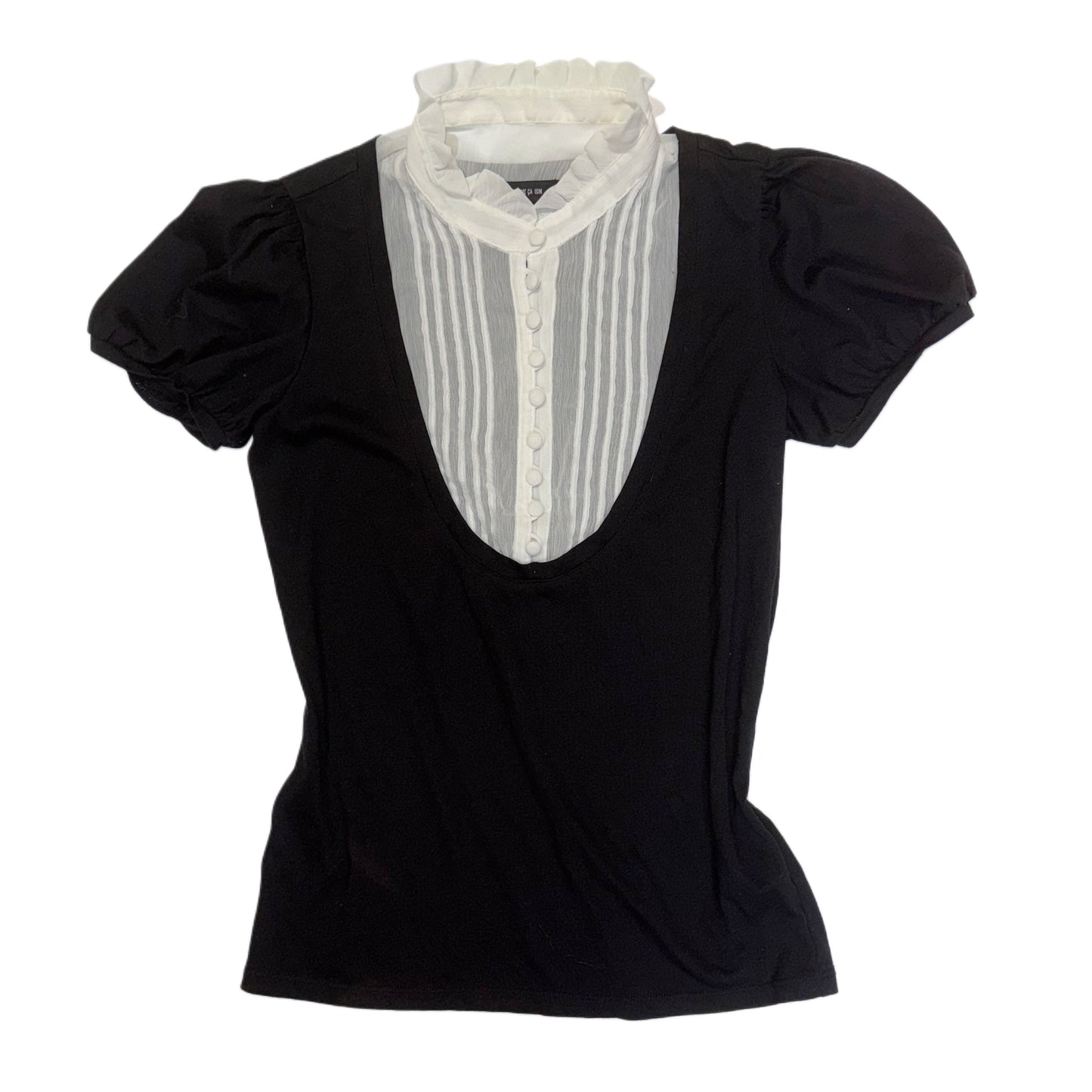 Black layered button top