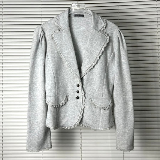 Grey lace trim outer