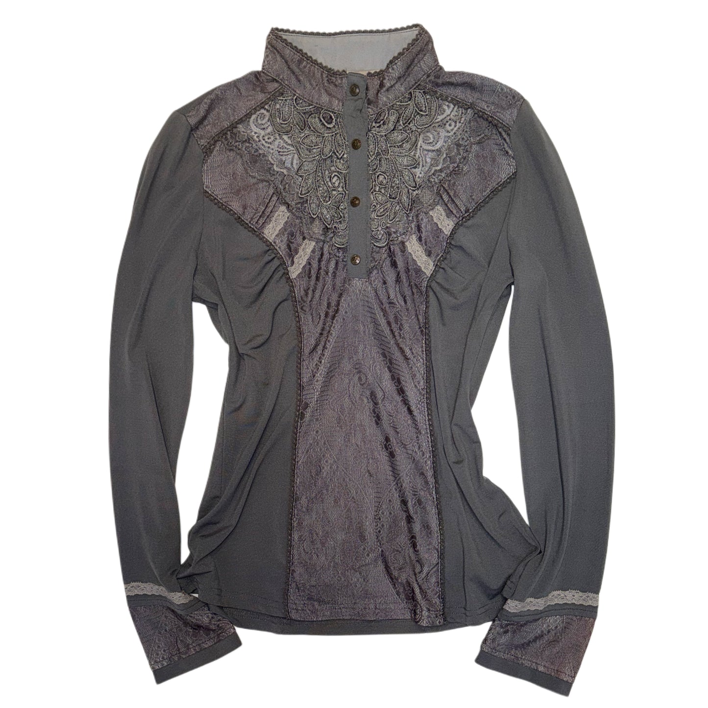 Ozzon grey lace long sleeve