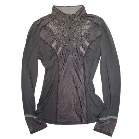 Ozzon grey lace long sleeve