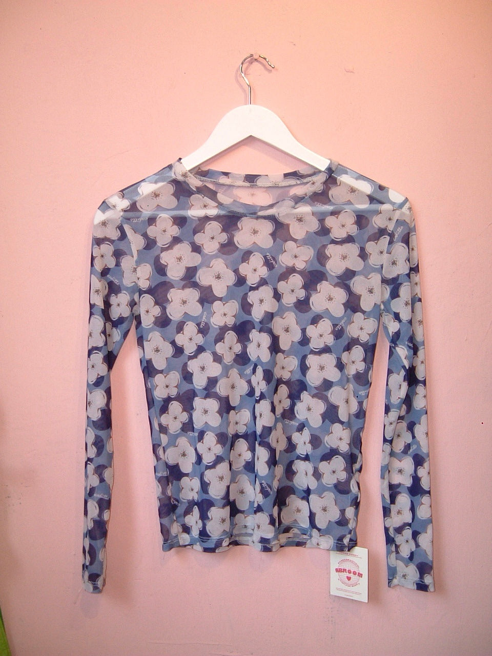 Flowers blue mesh long sleeves