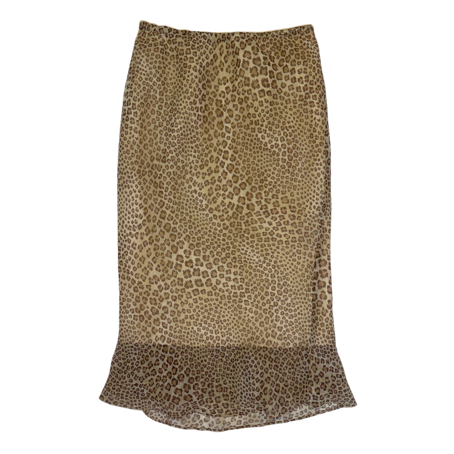 Leopard print silk skirt