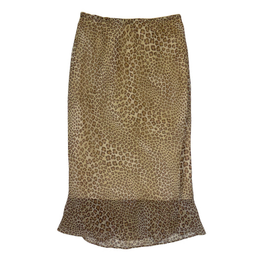 Leopard print silk skirt