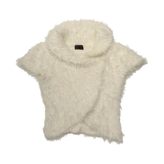 Ivory furry button top