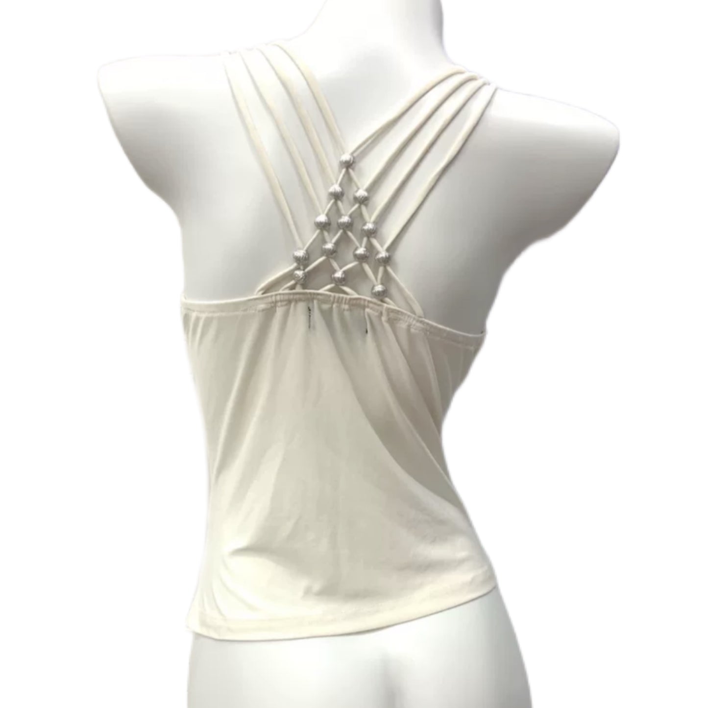 Wink wink white sliver beads tank