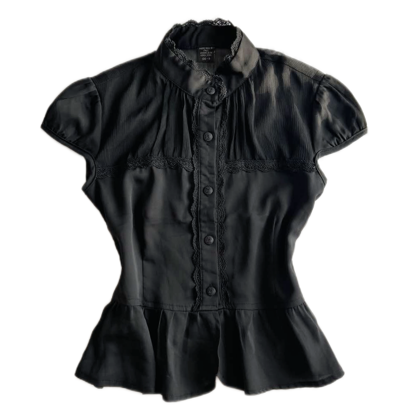 Black lace button up shirt
