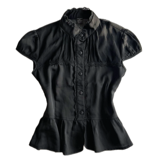 Black lace button up shirt
