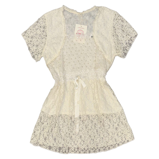 White lace embroidered top