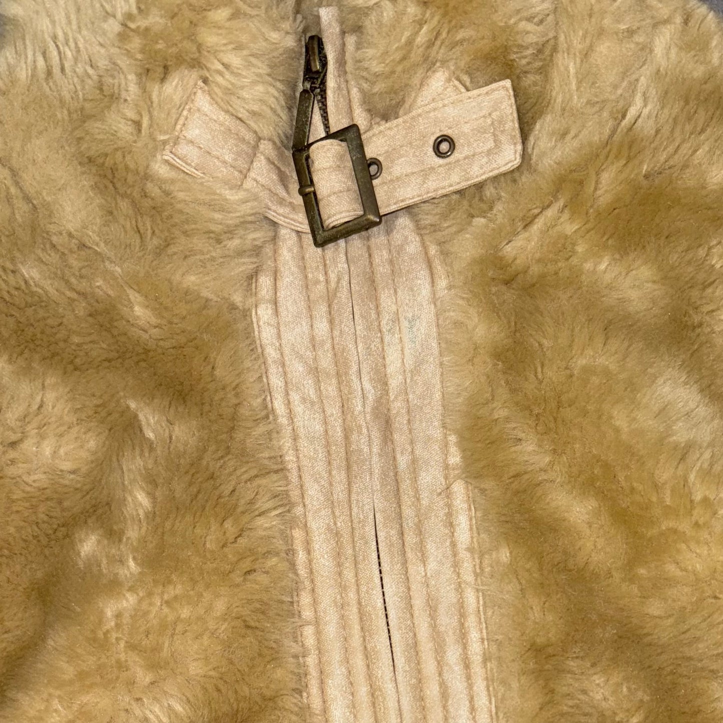 Light brown furry knit coat