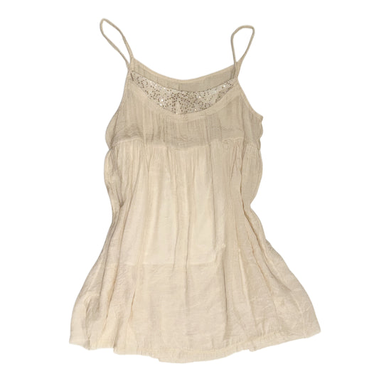 Ivory embroidered tank