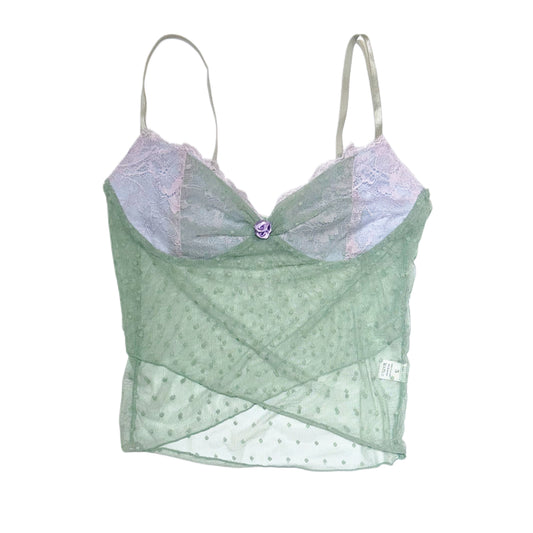 Mint green purple lace tank