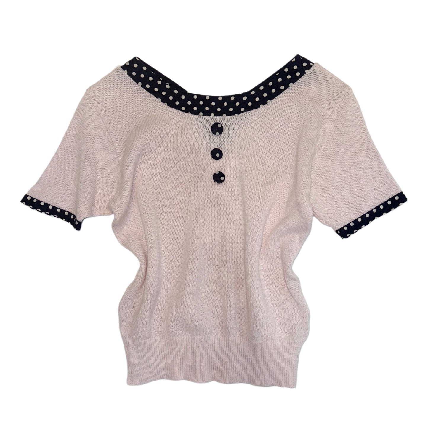 Soft pink polka dot layered top