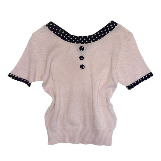 Soft pink polka dot layered top