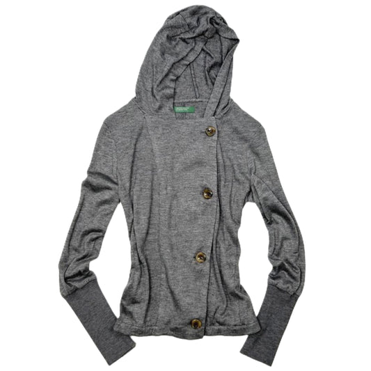 United Colors of Benetton grey button hooded long sleeve