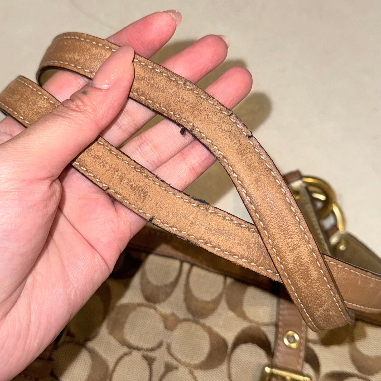 Coach brown suede shoulder bag
