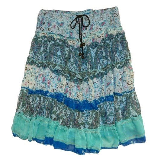 Teal paisley skirt