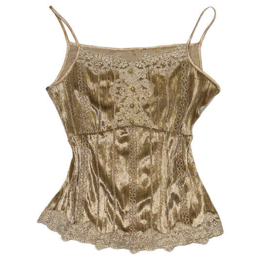Lace velvet tank