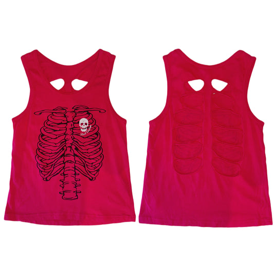 Ruby skull backless top