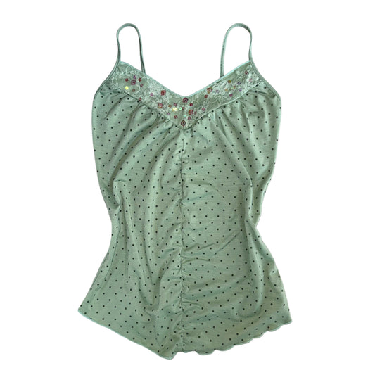Mint polka dot cami