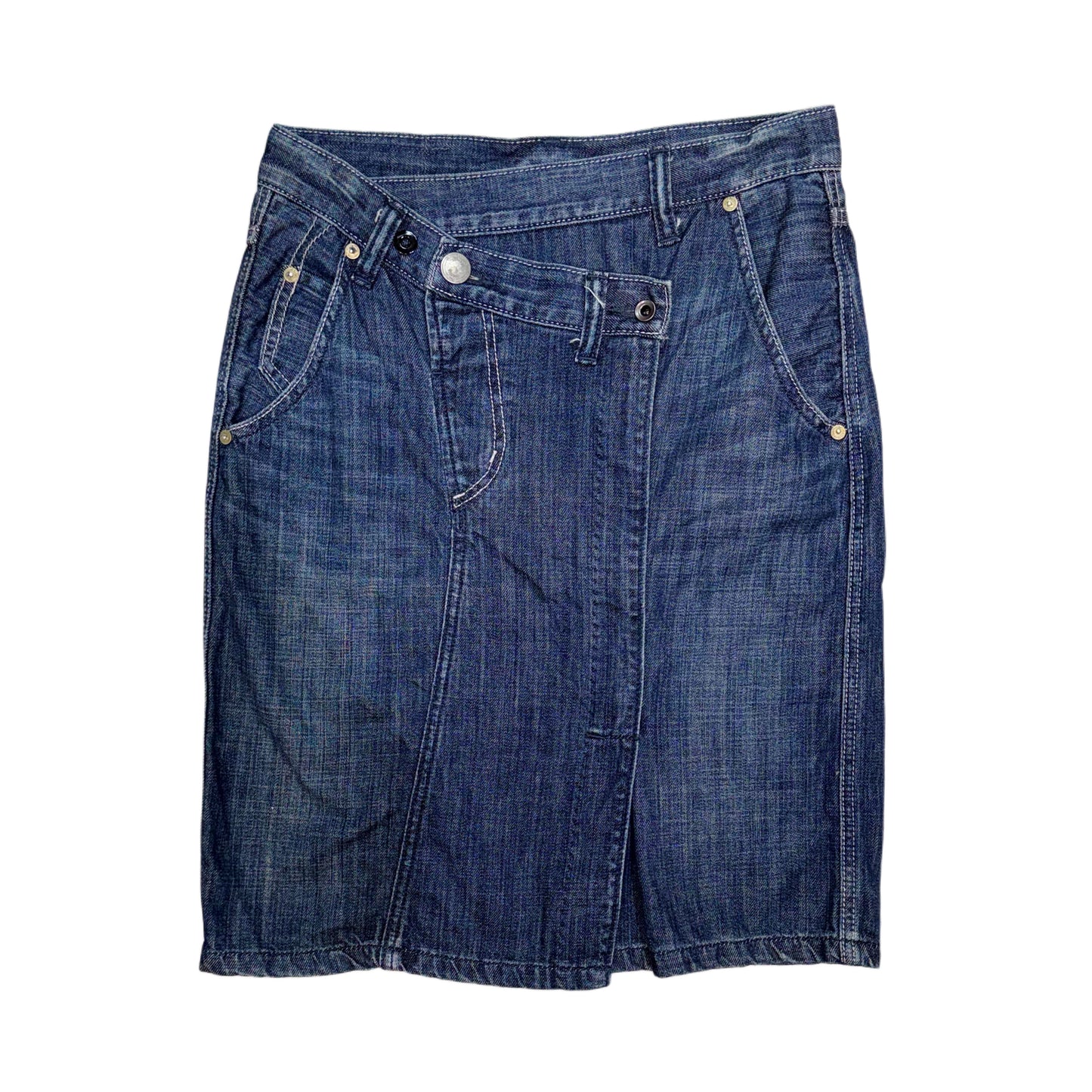 Asymmetrical denim skirt