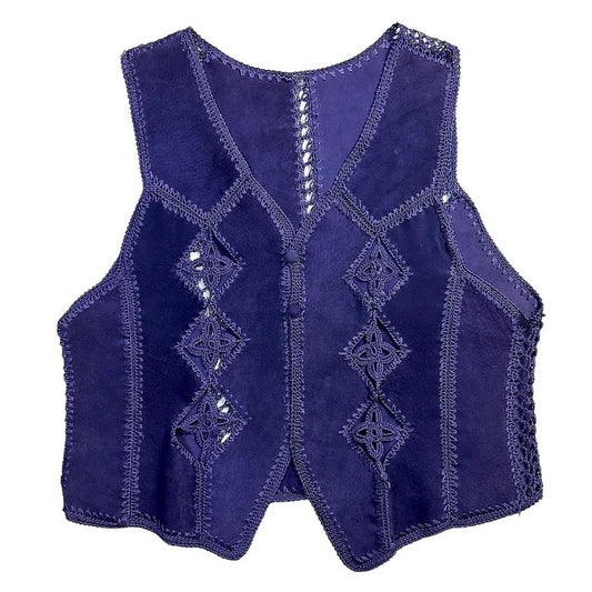 Purple suede knit vest