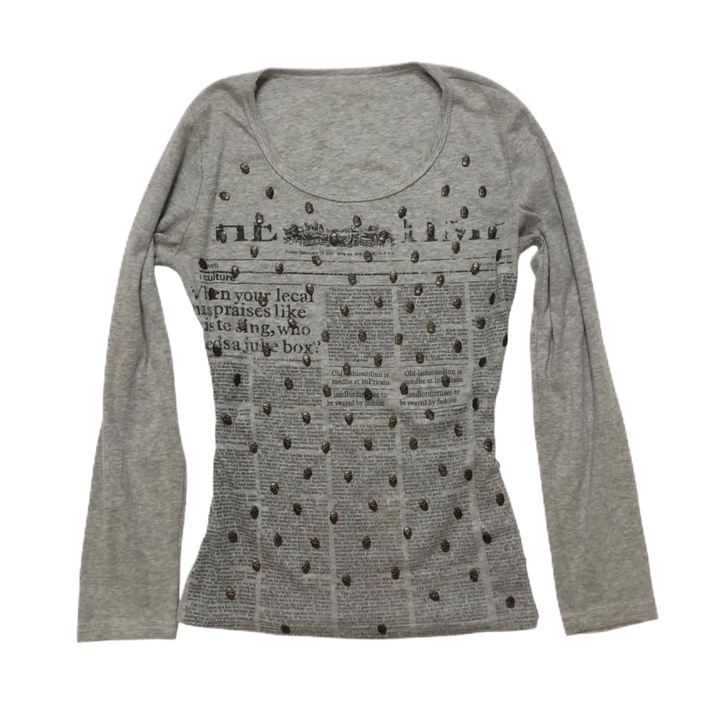 Grey skull long sleeve