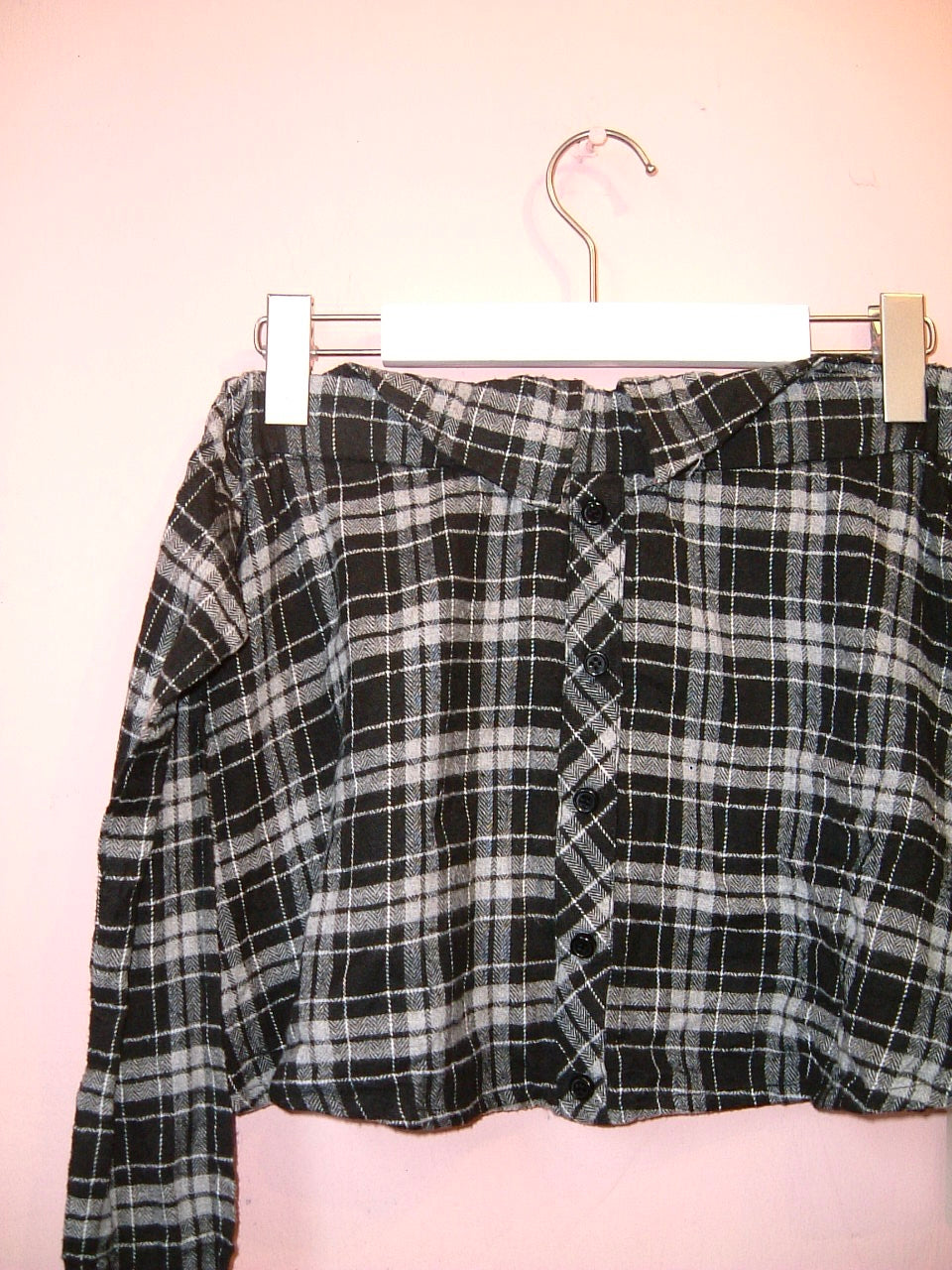 Black And White Plaid Skirt (made out of a shirt)