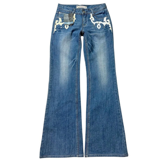 Cowgirl low waist boots cut jeans