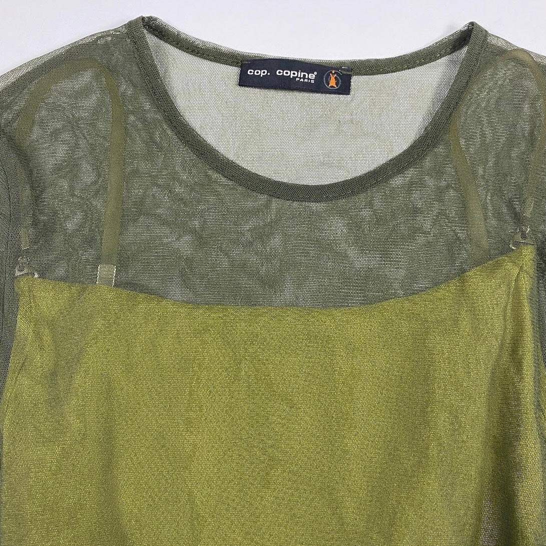 Cop Copine layered green mesh long sleeve