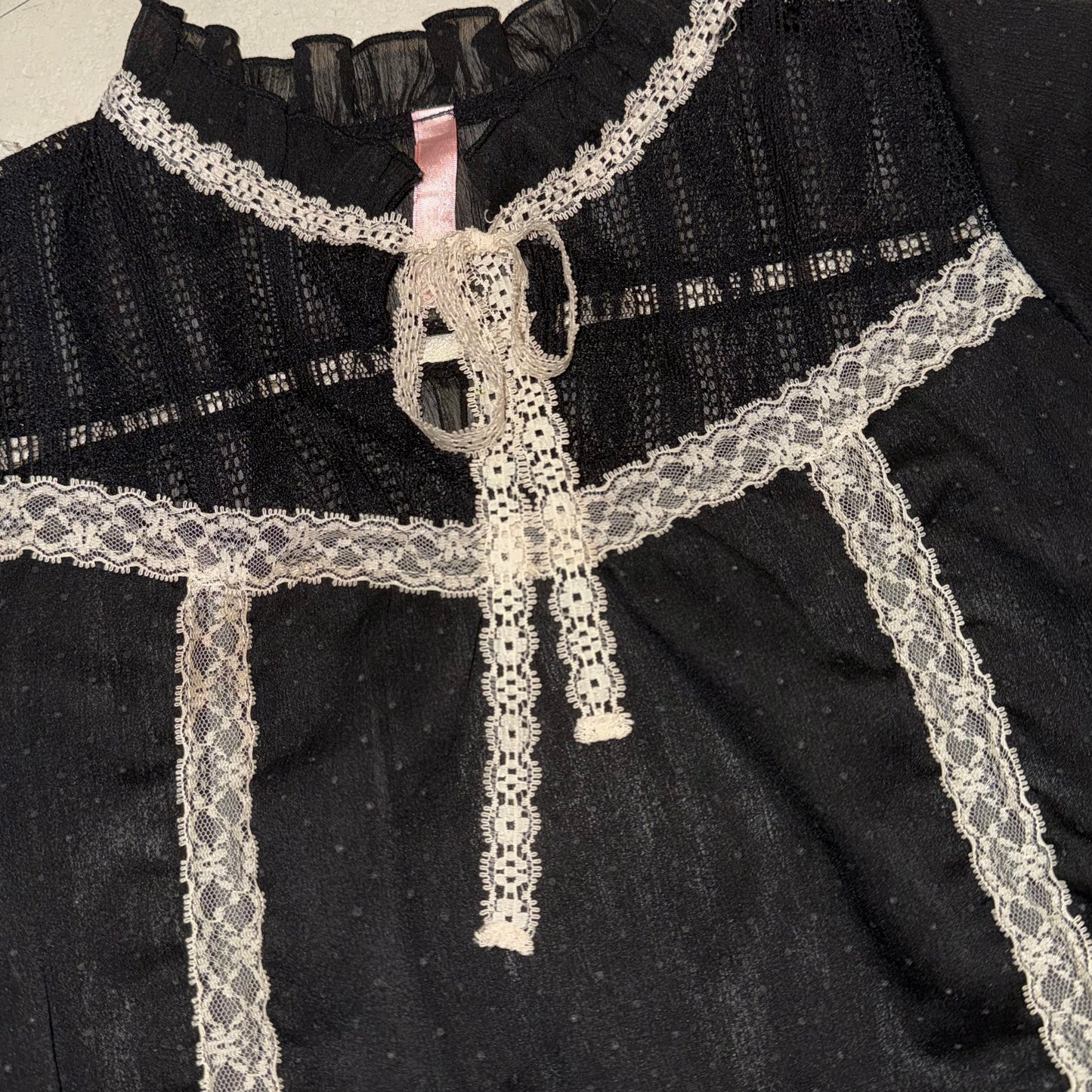 Black sheer lace top