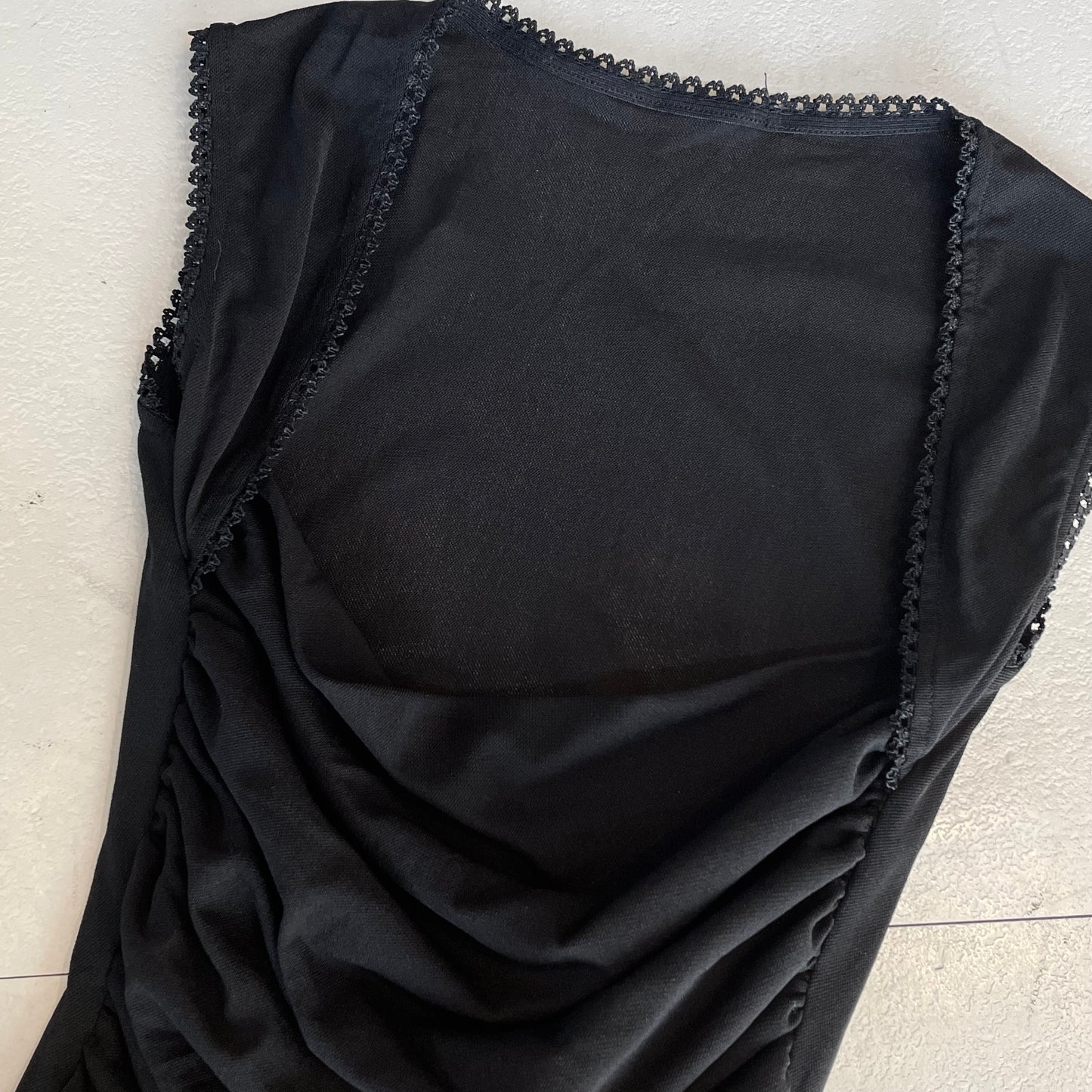 Black mesh top