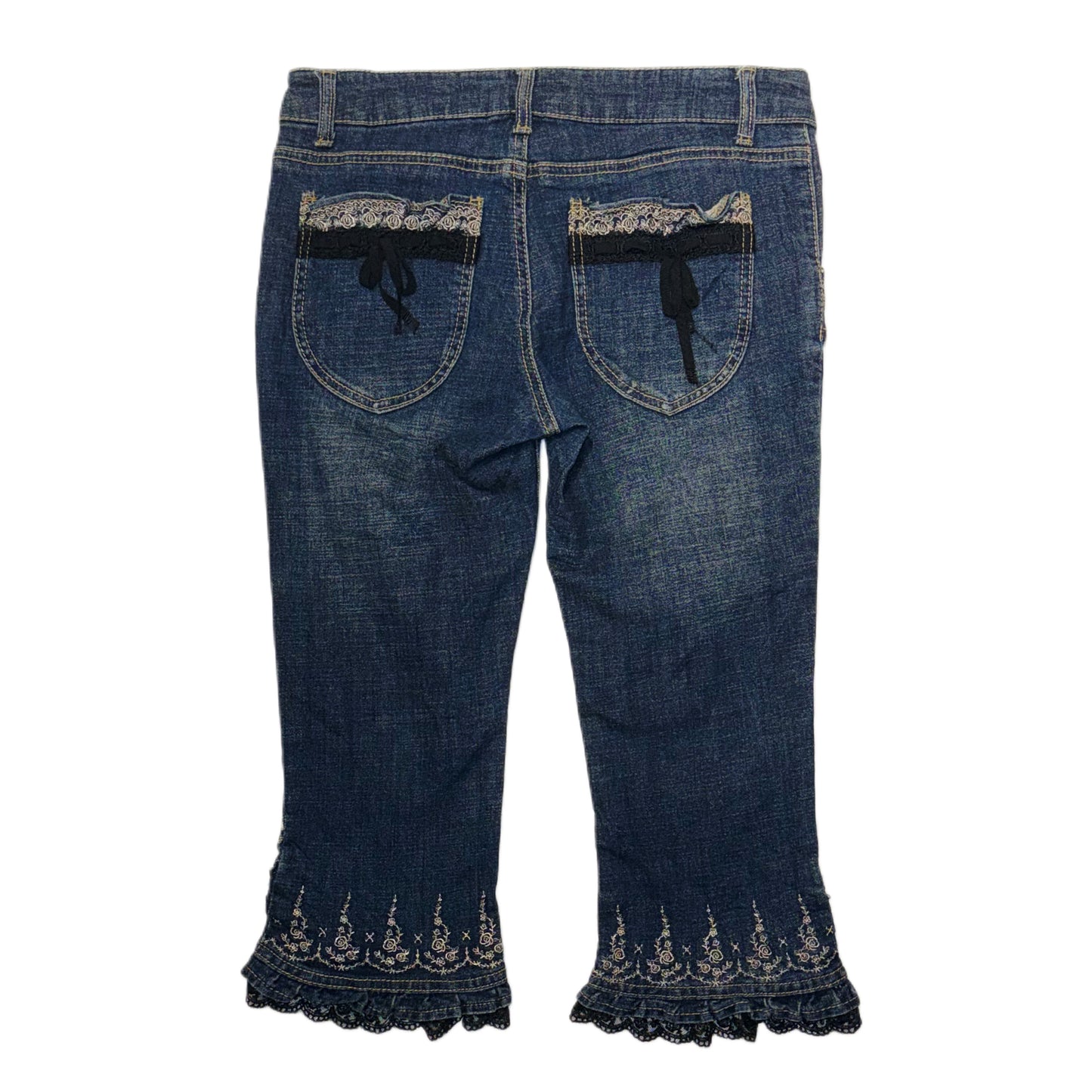 Axes denim lace capris