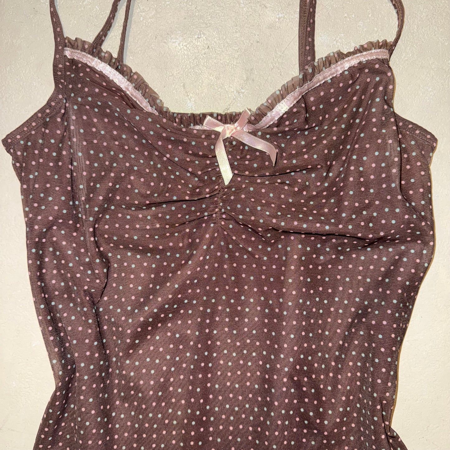 Brown polka dot corset