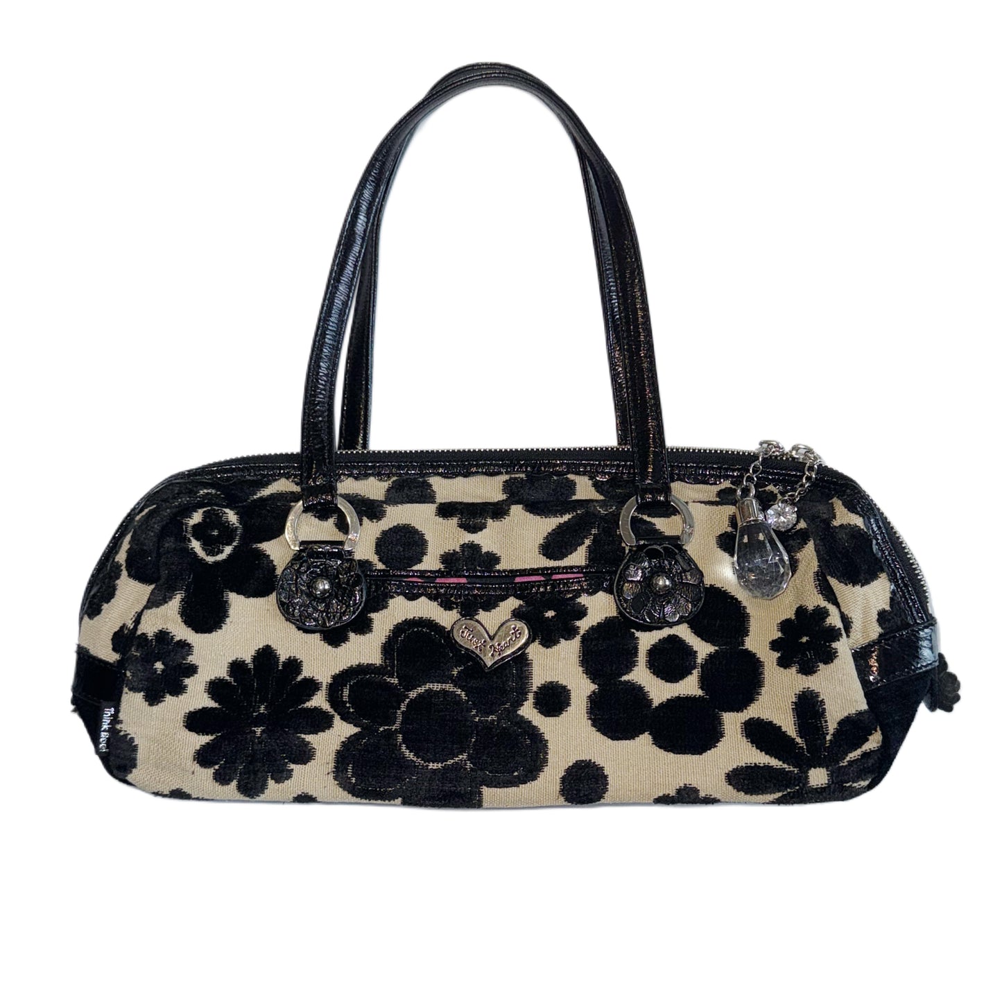 Think Bee black floral shoulder bag