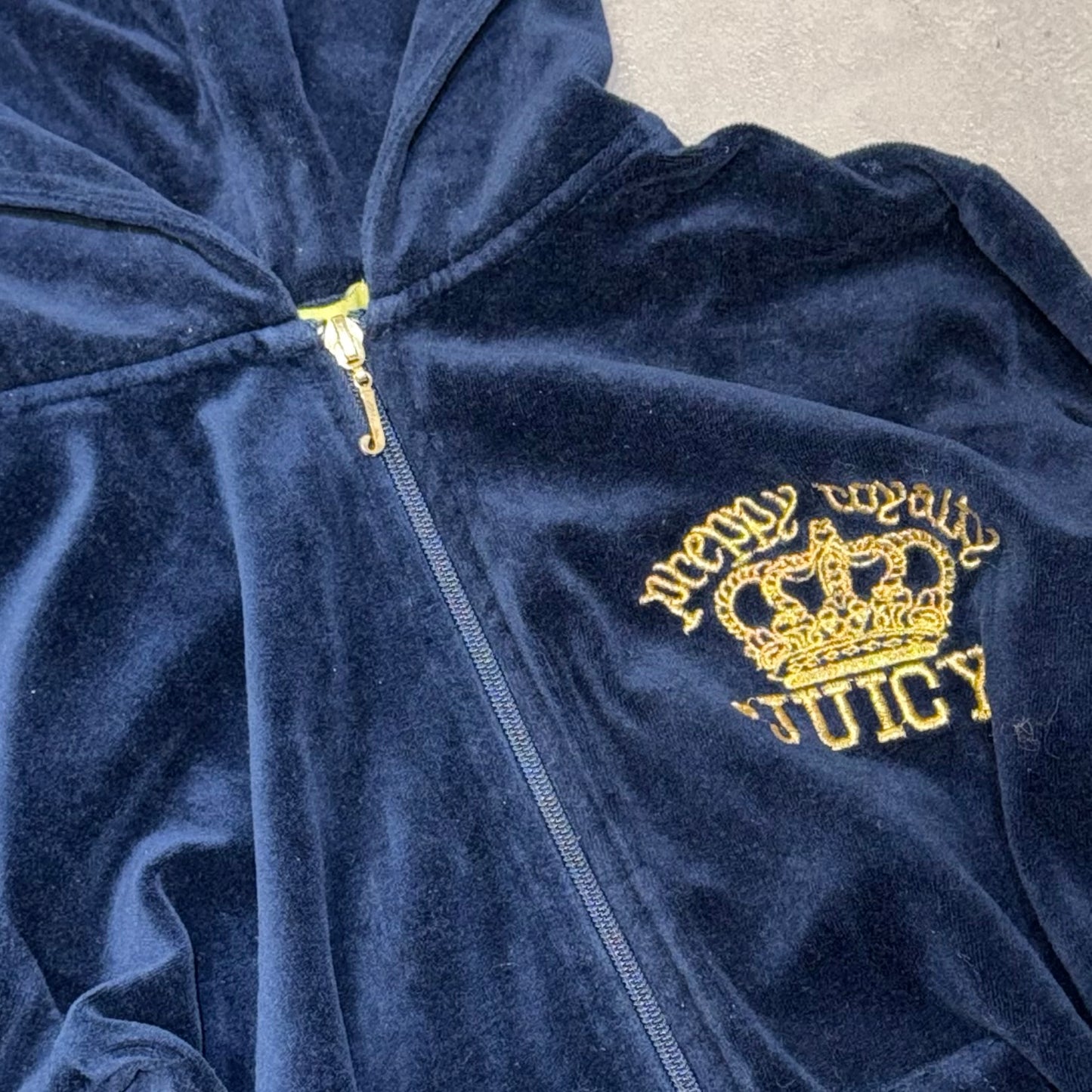 Juicy Couture navy velvet zip hoodie