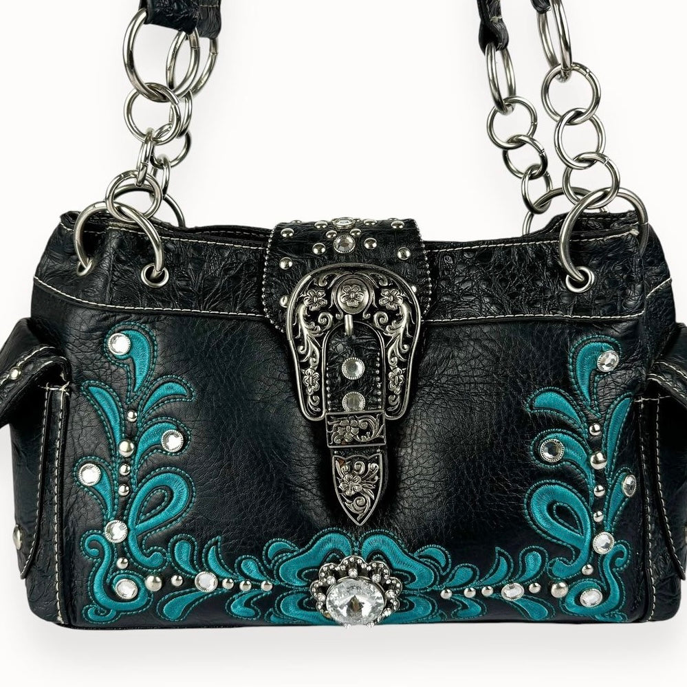 Cowboy leather chains bag