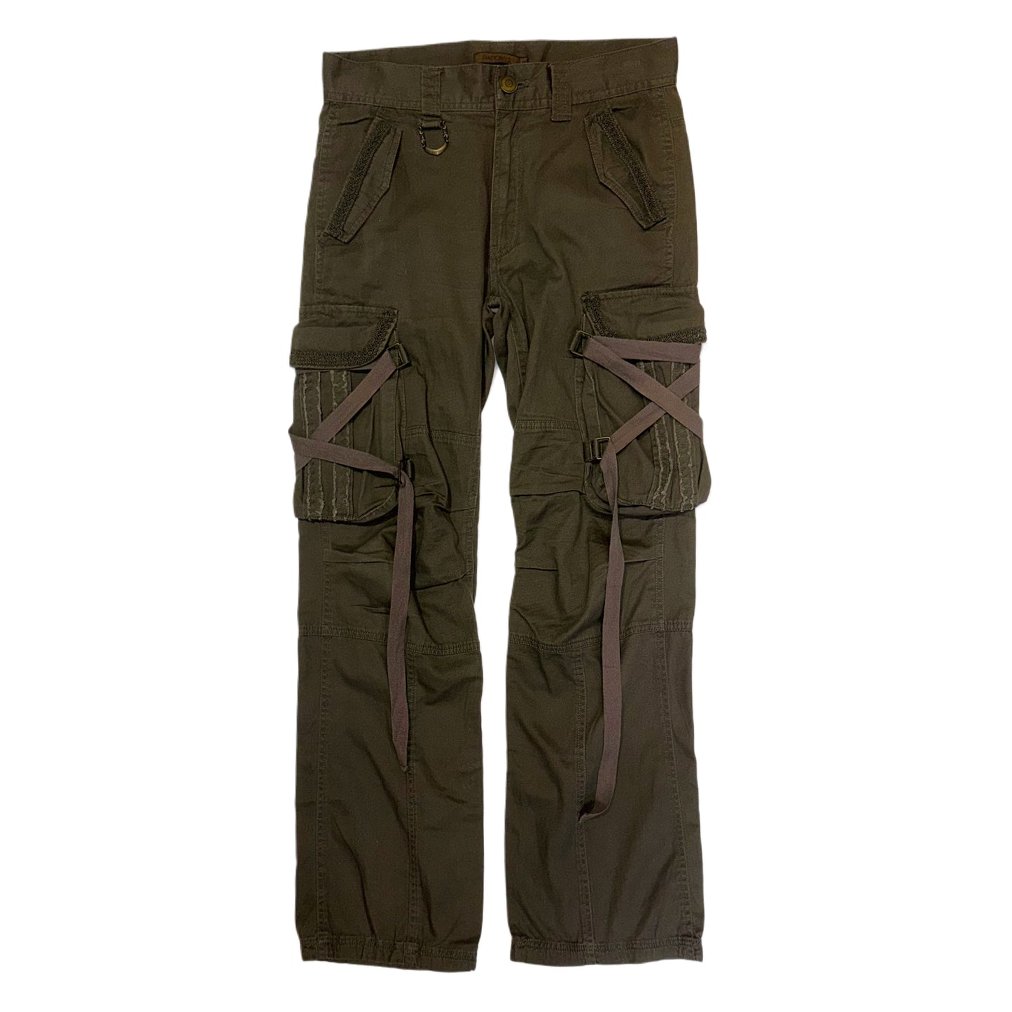 Green lace trim pants