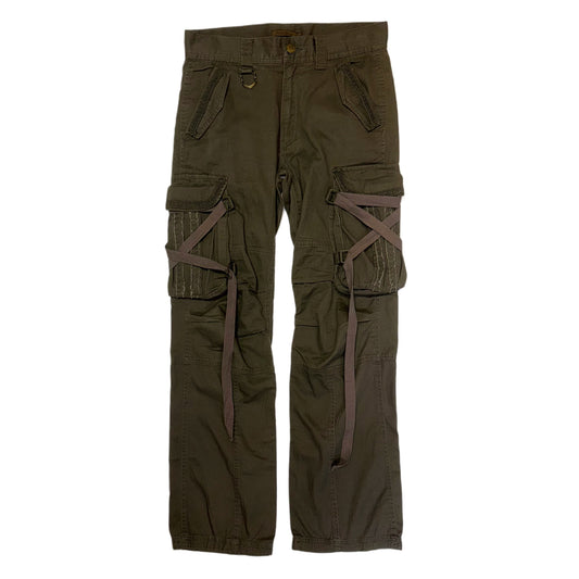 Green lace trim pants