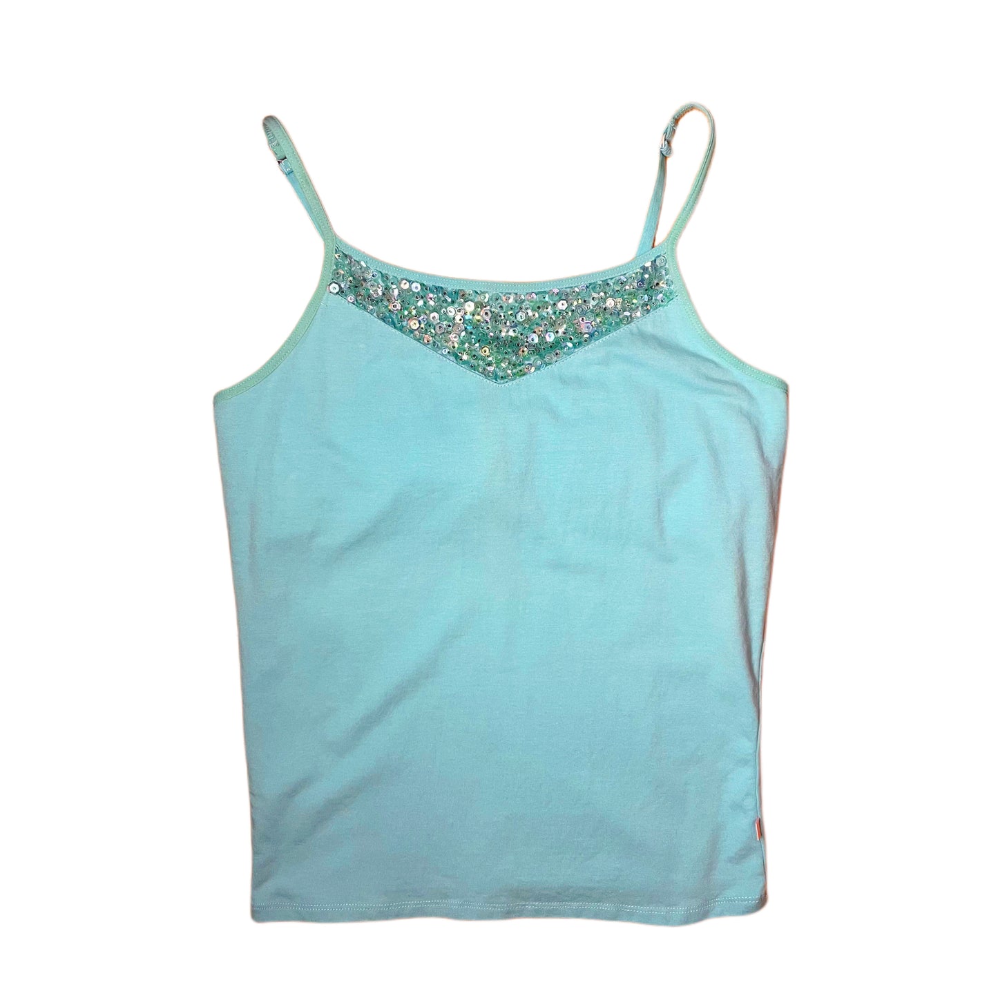 Baby blue beaded tank