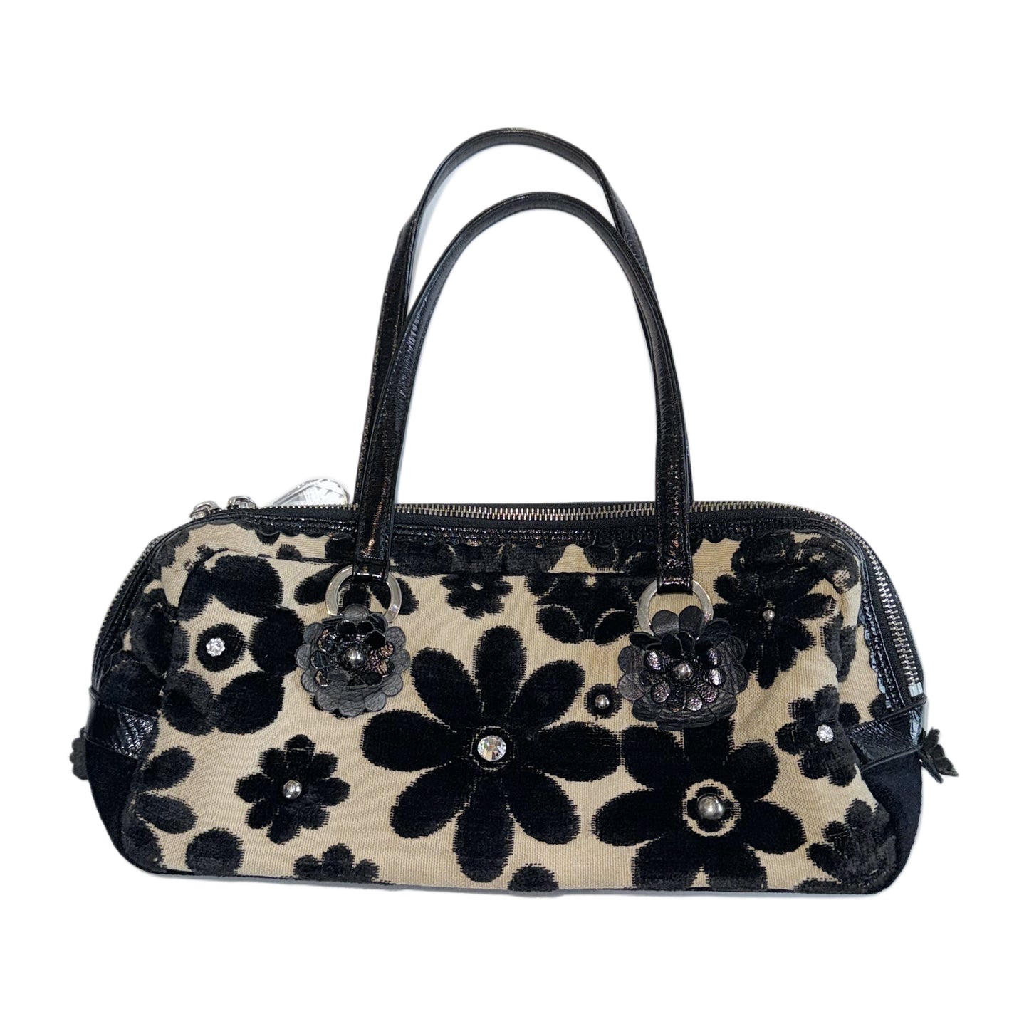 Think Bee black floral shoulder bag