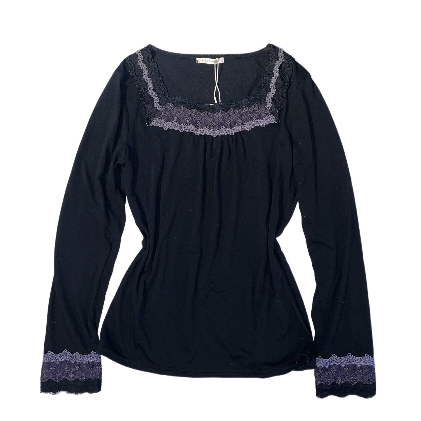 Axes lace collar long sleeves