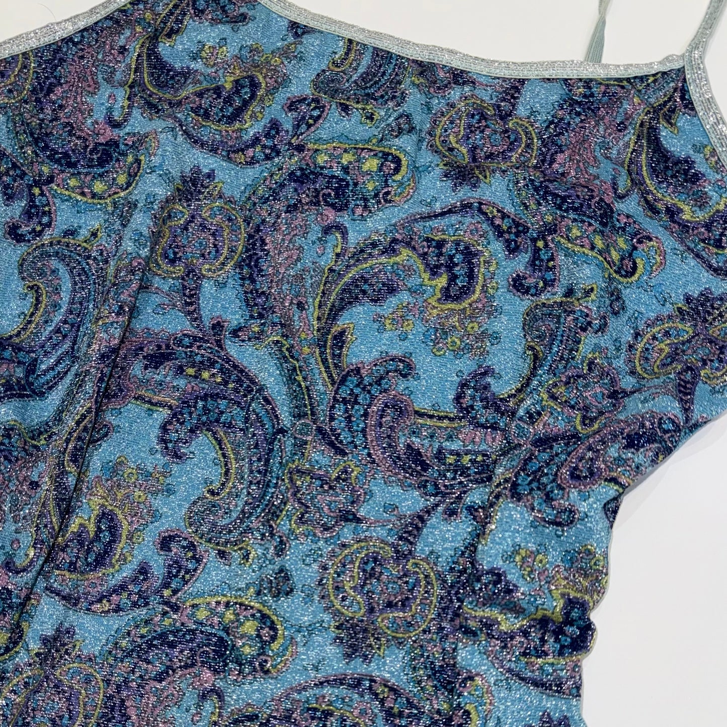 Blue paisley glittering cami